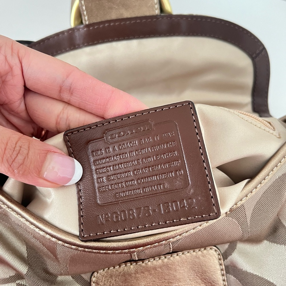 Coach Beige and Brown Shoulder Bag - Picture 9 of 11